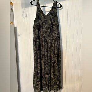 Camo Sleeveless Maxi Dress